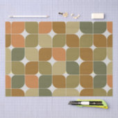 Papier Mousseline Mi-siècle Abstrait Brown Orange Tan Motif (Artisanat)