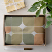 Papier Mousseline Mi-siècle Abstrait Brown Orange Tan Motif (Cadeau)