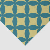 Papier Mousseline Mi-siècle Mod Géométrique Rétro Moderne Bleu Vert (Détail)