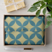 Papier Mousseline Mi-siècle Mod Géométrique Rétro Moderne Bleu Vert (Cadeau)