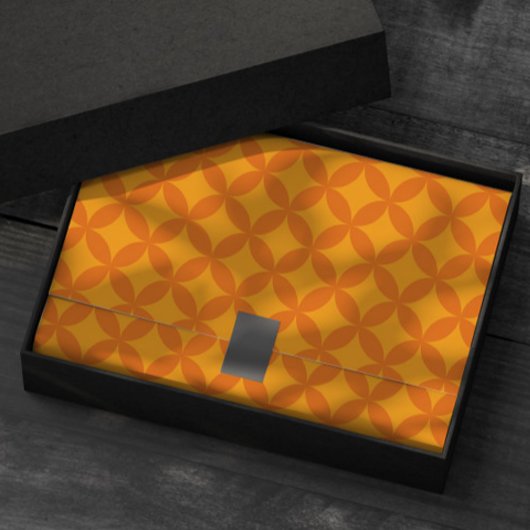 Papier Mousseline Mi-siècle Mod Géométrique Rétro Moderne Orange Sun