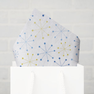 Papier Mousseline Mi-siècle moderne Âge atomique bleu Jaune Motif