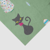 Papier Mousseline Mi-siècle moderne Atomique Chat Noël (Détail)