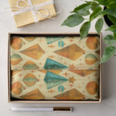 Papier Mousseline Mi-siècle moderne cuivre rétro et Noël Turquoise (Cadeau)