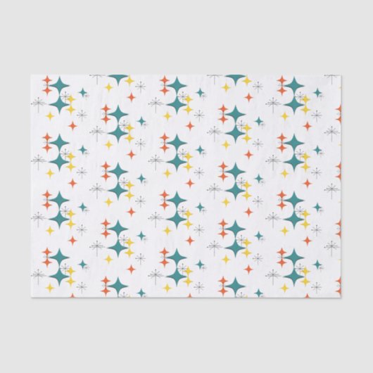 Papier Mousseline Mi-siècle moderne de l'ère atomique Starbursts Tur (Recto)