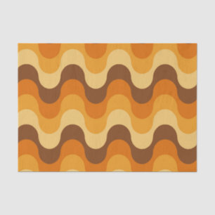 Papier Mousseline Mi-siècle Moderne des années 1970 Wavy Stripe Moti