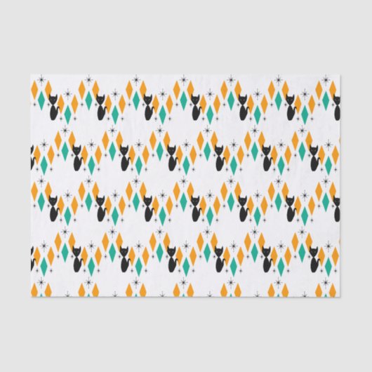 Papier Mousseline Mi siècle moderne Diamants atomiques Starburburts (Recto)