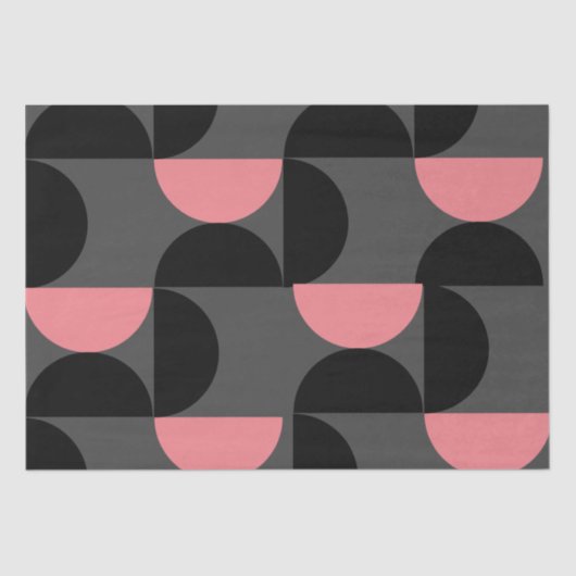 Papier Mousseline Mi-siècle moderne rose noir et gris (Recto)