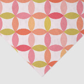 Papier Mousseline Mi-siècle moderne rose rouge orange Cercles (Détail)