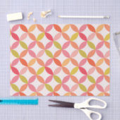 Papier Mousseline Mi-siècle moderne rose rouge orange Cercles (Artisanat)