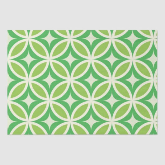 Papier Mousseline Mi-siècle Moderne Starburbs Cercles Vert (Recto)