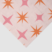 Papier Mousseline Mi-Siècle Rétro Starburs Motif rose orange (Détail)