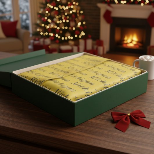 Papier Mousseline Michigan Maize et Blue