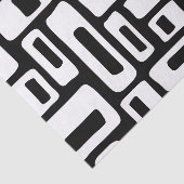 Papier Mousseline Mid-Century Abstrait Black & White Motif (Détail)
