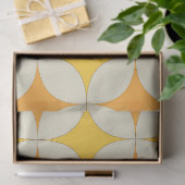 Papier Mousseline Mid Century Atomic starbursts in Orange Yellow  (Cadeau)