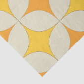 Papier Mousseline Mid Century Atomic starbursts in Orange Yellow  (Détail)