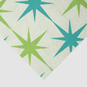Papier Mousseline Mid-Century Atomique Starburts Vert et Turquoise (Détail)