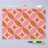 Papier Mousseline Mid Century Circle Starburts rose et orange (Artisanat)