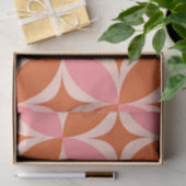 Papier Mousseline Mid Century Circle Starburts rose et orange (Cadeau)