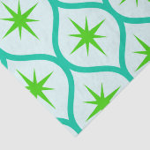 Papier Mousseline Mid-Century Green Starbursauts sur Motif Ovals (Détail)