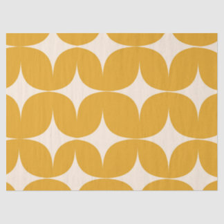 Papier Mousseline Mid Century Modern Beige Starbursts on Orange