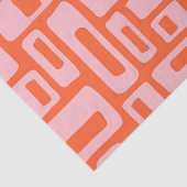 Papier Mousseline Mid Century Moderne Abstrait Orange & Motif rose (Détail)