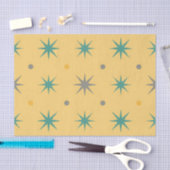 Papier Mousseline Midcentury Starburst Seamless Pattern (Artisanat)