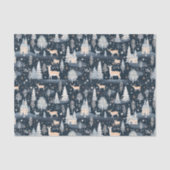 Papier Mousseline Midnight Blue Snowy Village (Recto)