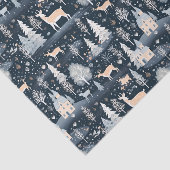 Papier Mousseline Midnight Blue Snowy Village (Détail)