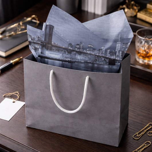 Papier Mousseline Midnight Manhattan Skyline 