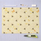 Papier Mousseline Miel abeilles et Motif Honeycomb (Artisanat)