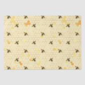 Papier Mousseline Miel abeilles et Motif Honeycomb (Recto)