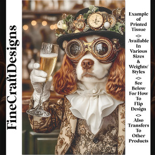 Papier Mousseline Mignon chien Spaniel Steampunk portant toasts sur
