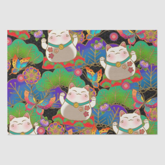 Papier Mousseline mignon maneki neko (Recto)