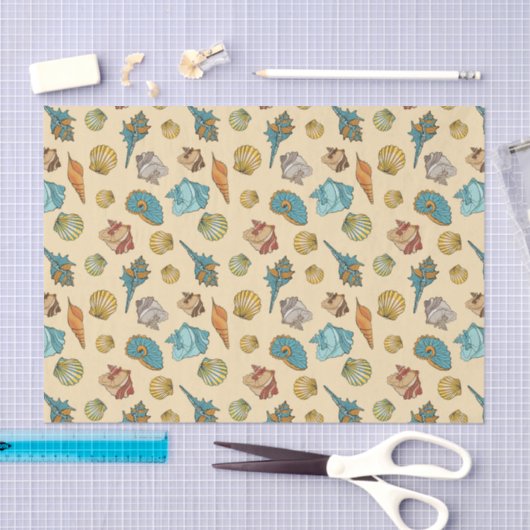 Papier Mousseline mignon plage motif (Artisanat)