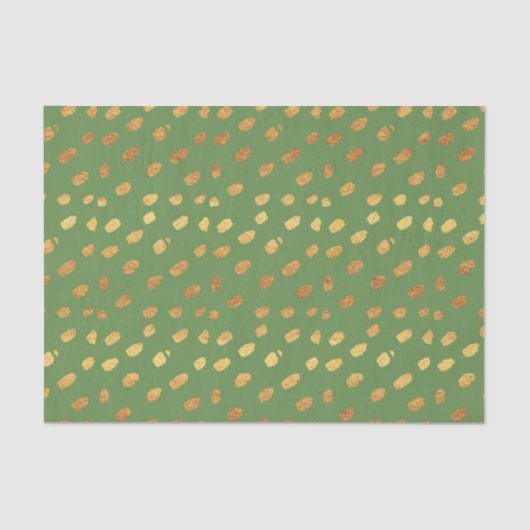 Papier Mousseline Mignon Vert et Or (Recto)