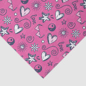 Papier Mousseline Mignonne Ado Love Doodle Motif Saint Valentin (Détail)