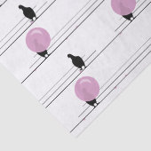 Papier Mousseline Mignonne Bubblegum Birds sur un Motif de fil Blanc (Détail)