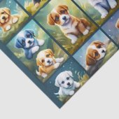 Papier Mousseline Mignonne collage chiot, chiens bébés, (Détail)