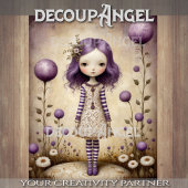 Papier Mousseline Mignonne fille en Lilac Découpage