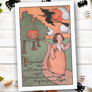 Papier Mousseline Mignonne fille Vintage sur la nuit d'Halloween eff