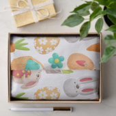 Papier Mousseline Mignonne lapin, Panier de Pâques et découpage d'oe (Cadeau)
