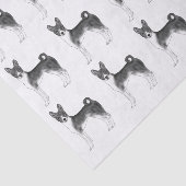 Papier Mousseline Mignonne Motif D'Un Chien Basenji En Noir Et Blanc (Détail)