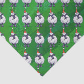 Papier Mousseline Mignonne mouton à Santa Chapeau sur vert (Détail)