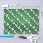 Papier Mousseline Mignonne mouton à Santa Chapeau sur vert (Artisanat)