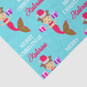 Papier Mousseline Mignonne Noël Sirène fille Santa Chapeau en mer