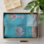 Papier Mousseline Mignonne Océan Dolphin Lover Vie marine Océan (Cadeau)