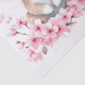 Papier Mousseline Mignonne petite fleur rose lapin (Détail)