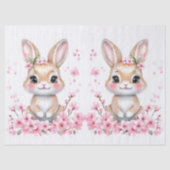 Papier Mousseline Mignonne petite fleur rose lapin (Recto)