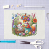 Papier Mousseline Mignons animaux de bois découpage renard lapin (Artisanat)